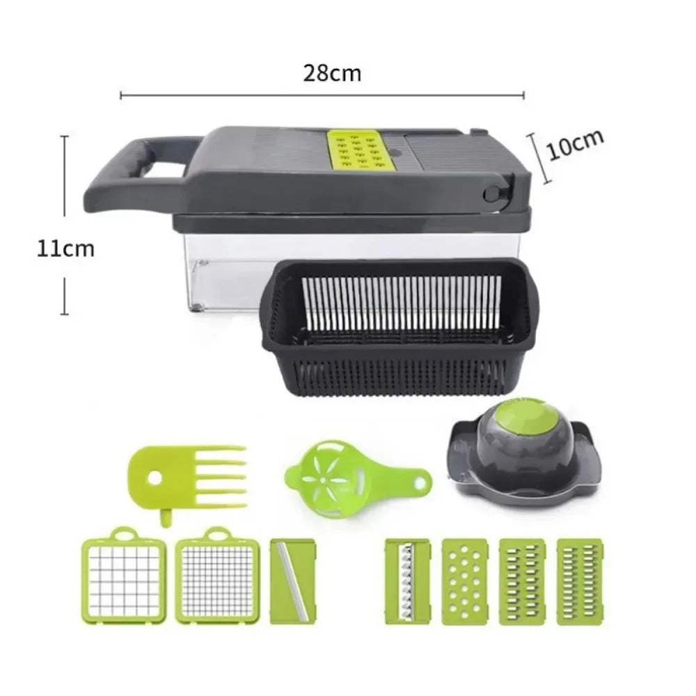 14-in-1 Vegetable Dicer & Slicer Container Set with Ergonomic Handle