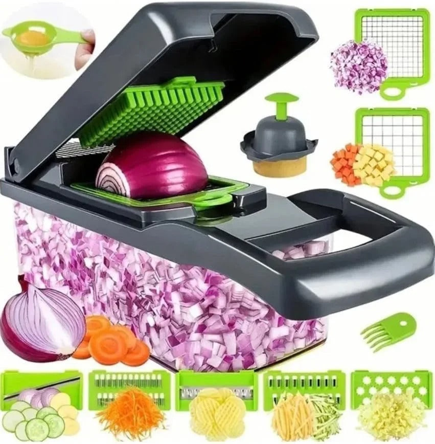 14-in-1 Vegetable Dicer & Slicer Container Set with Ergonomic Handle
